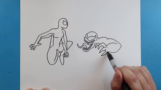 How to Draw SPIDERMAN VS VENOM смотреть онлайн