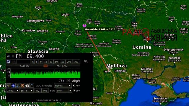 FM DX Troposcatter LVIV FM Horokhiv - 89.4 MHz received in Iași 🇷🇴 (26.11.2021) смотреть онлайн