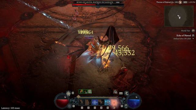 Echo of Lilith Attempt - Phase 1 Down, Some Phase 2 - Solo Sorceress Lvl 100 - Diablo 4 Game play. смотреть онлайн