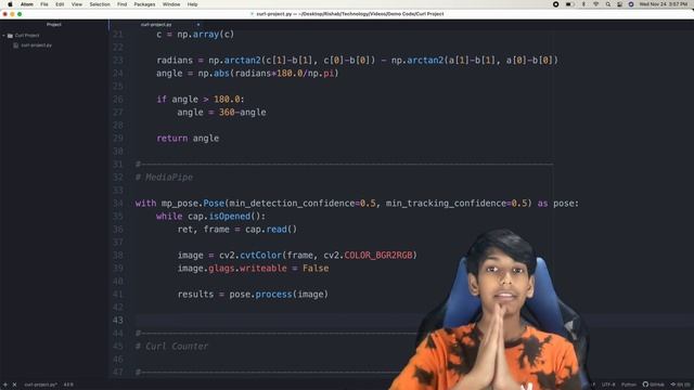 Curl Tracker Project In Python | MediaPipe Series смотреть онлайн
