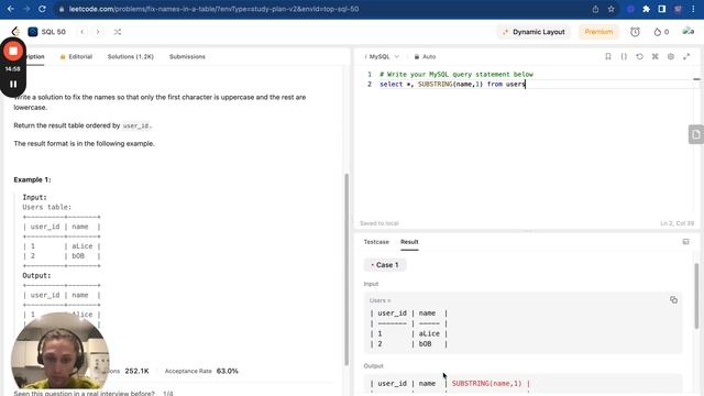 #27 Lab - Live SQL Training on LeetCode (cte, dense_rank, groupby, left join, substring) смотреть онлайн