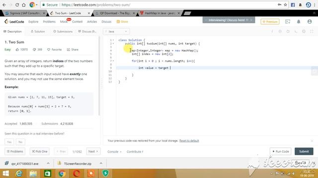 Two sum in java (LeetCode) смотреть онлайн