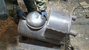 ВАРИМ банную печь из трубы 426мм с закрытой каменкой и паровой пушкой