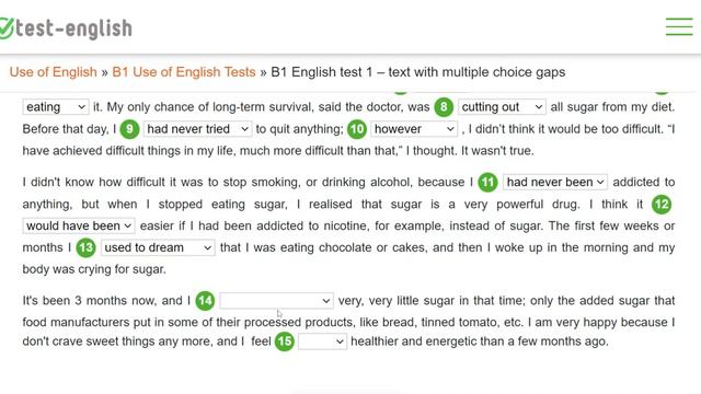 Use Of English Test B1 - Teens