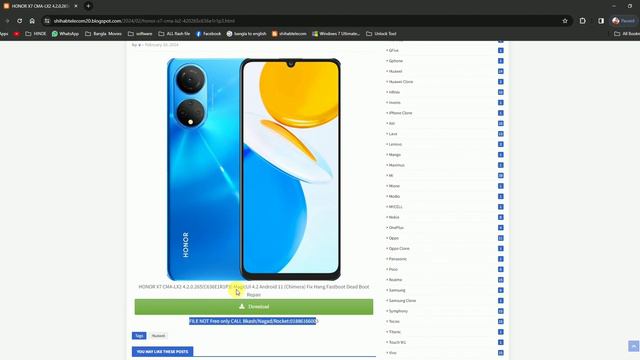 Honor X7 CMA-LX2 MagicUI 4.2 Android 11 (Chimera) Fix Hang Fastboot Dead Boot Repair смотреть онлайн