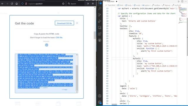 Apache ECharts.js add custom button and add custom SVG icon смотреть онлайн