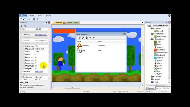Урок 7.Construct 2 . Создание плавающих платформ. Solid & jump-thru. смотреть онлайн