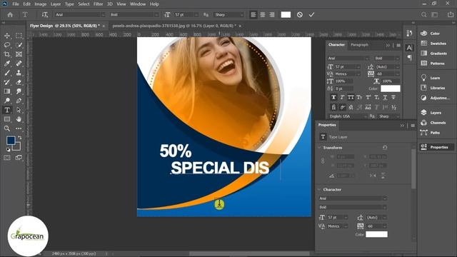 Creative Business Flyer Template Design In Photoshop - Adobe Photoshop Tutorial смотреть онлайн