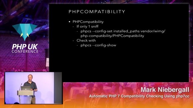 PHP UK Conference 2018 - Mark Niebergall - Automatic PHP 7 Compatibility Checking Using php7cc смотреть онлайн