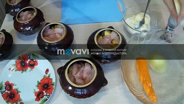 Горшочки . Курица с картошкой очень вкусно и быстро. смотреть онлайн