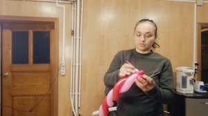 Посох с сердцем из воздушных шаров