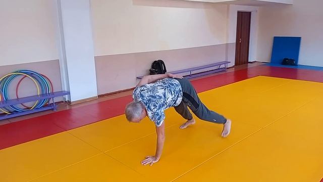 Виньяса " переход из стойки в планку на одной руке" по принципу " маятника" смотреть онлайн