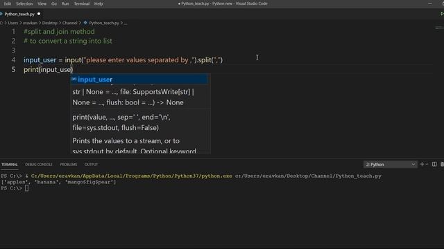 join and split method : Python tutorial | Join Function In Python смотреть онлайн