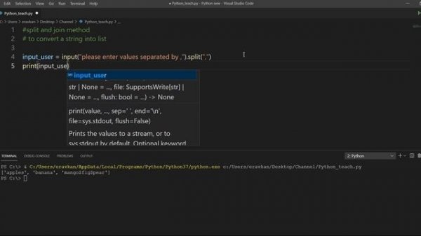 join and split method : Python tutorial | Join Function In Python
