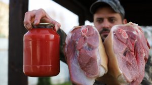 Свиные рульки в томатном соусе в афганском казане