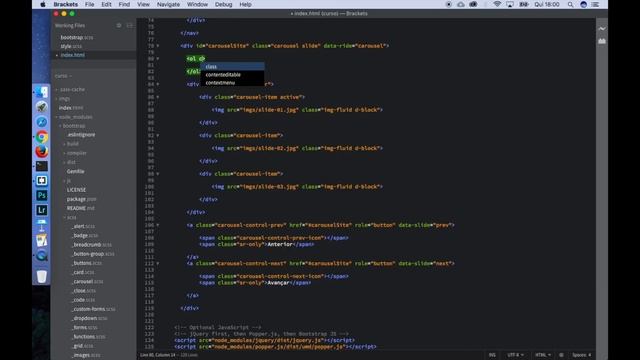 Carousel com imagens, textos, controles e indicadores - Criando um site com Bootstrap 4 - Aula 04 смотреть онлайн