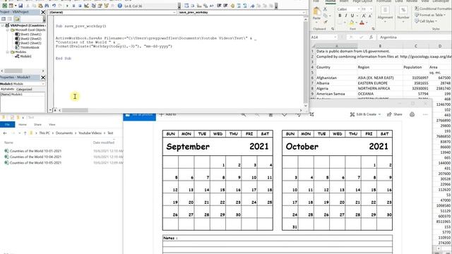 Excel VBA Macro: Save File As Previous Work/Business Day (Excluding Holidays) смотреть онлайн