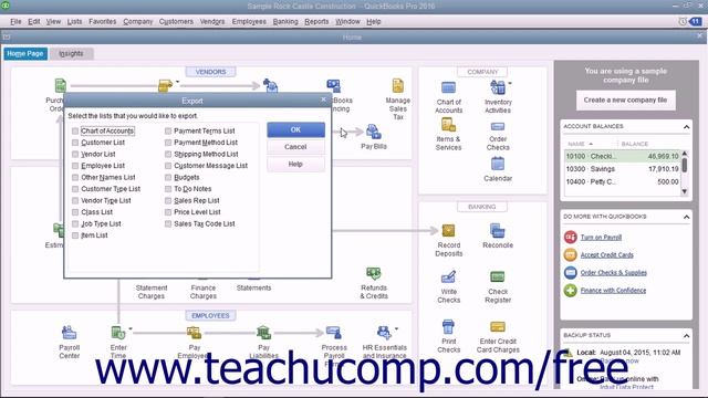 QuickBooks Pro 2016 Tutorial Exporting List Data to an IIF File Intuit Training смотреть онлайн