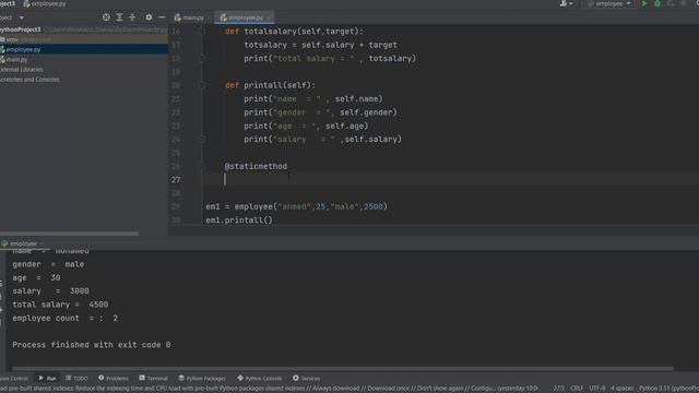الدوال الثابته في بايثون برمجة شيئية #4 || Static method in Python OOP #4 смотреть онлайн