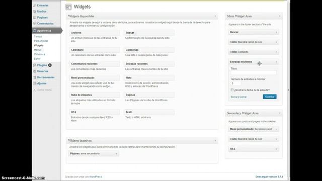 Curso de Wordpress 6 - Activar y ordenar widgets Wordpress смотреть онлайн