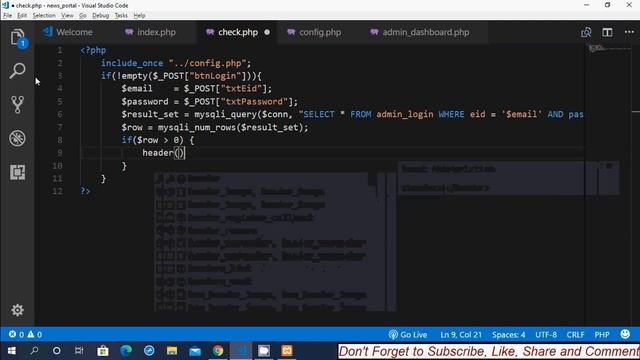 Online News Portal PHP Project - Login System & Admin Dashboard in Hindi - Part-3 смотреть онлайн