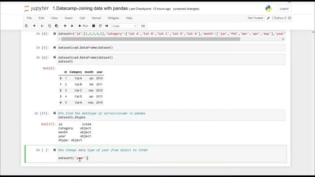 How to change datatype of a column/series in pandas (Python) смотреть онлайн