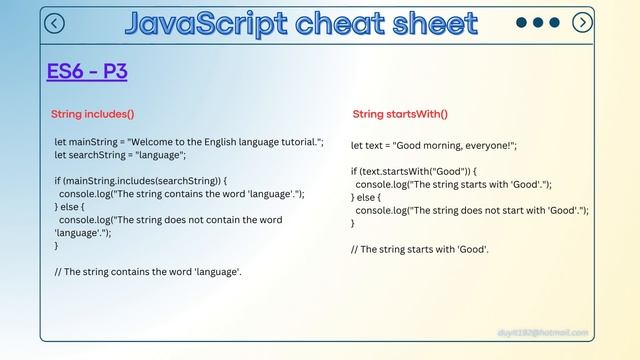 ES6 (03) - JavaScript Cheat Sheet смотреть онлайн