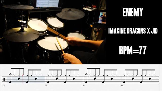 ENEMY | IMAGINE DRAGONS X JID | Simplified Drumming | Shawn Drum Studio