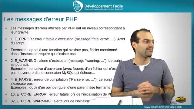 Comment gérer les erreurs en php смотреть онлайн