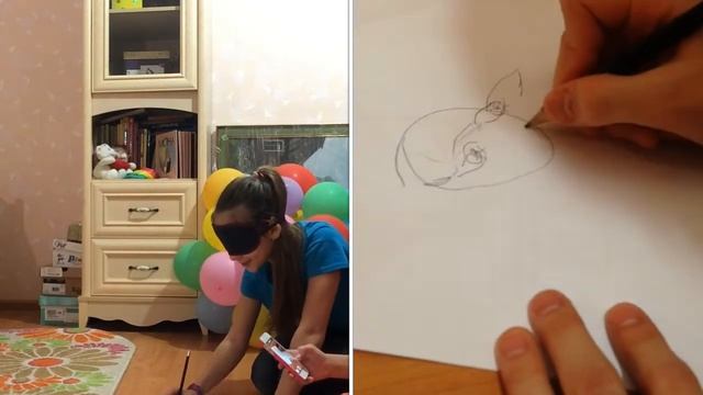 Challenge:рисуем друг друга с закрытыми глазами???? смотреть онлайн