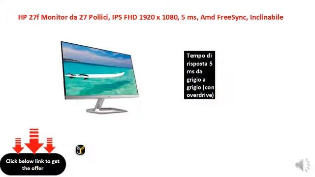 HP 27f Monitor da 27 Pollici, IPS FHD 1920 x 1080, 5 ms, Amd FreeSync, Inclinabile смотреть онлайн