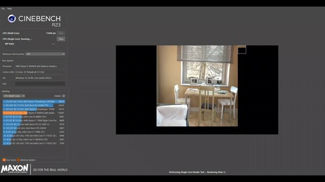 AMD Ryzen 9-5900HX {XMG Neo 15} - Cinebench R23 CPU-Test смотреть онлайн
