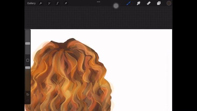 Procreate Doodle #1 - Golden Curly Hair (default brushes) смотреть онлайн