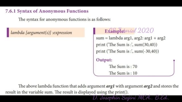 12th Computer Science | Chapter 7 | Lamda Function | Anonymous Function смотреть онлайн