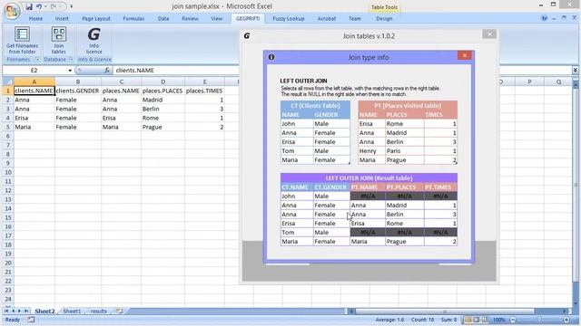 Join Tables Without the Vlookup Function Gegprifti Add In For Excel смотреть онлайн