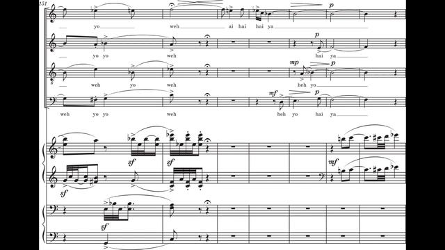 Leyou Wang - Arbeitsschreier for SATB Choir and Piano Four Hands (2019) [Score-Video] смотреть онлайн