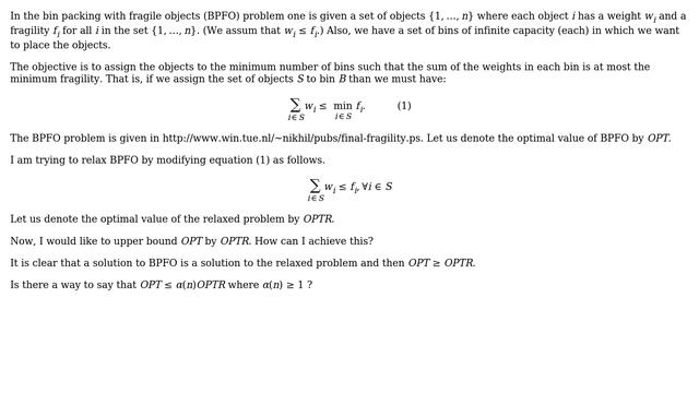 How to give an upper bound on this bin packing problem? смотреть онлайн