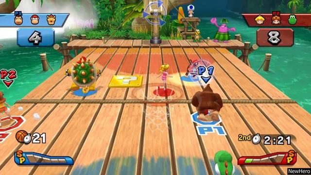 Mario Sports Mix - Team Donkey Kong Vs. Team Peach (Basketball) смотреть онлайн
