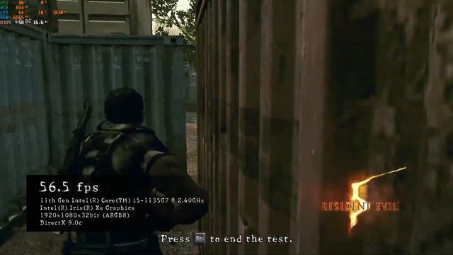 Resident Evil 5 | Intel Iris Xe Graphics | I5 1135G7 | Samsung Book NP550XDA-KF2BR | 16 GB RAM