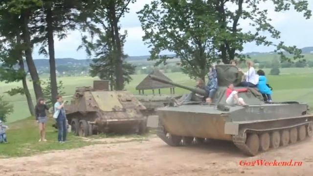 Минск Линия Сталина, катание на танке ПТ-76 смотреть онлайн