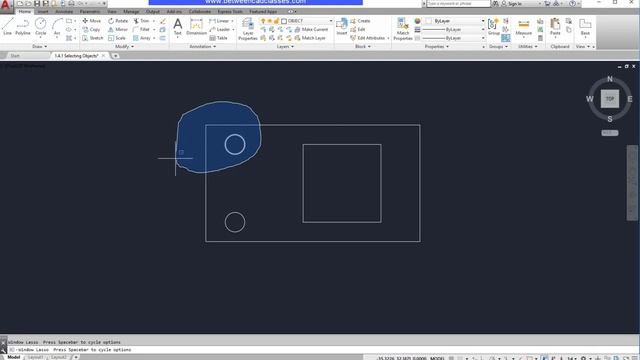 Selecting AutoCAD Objects Using the Lasso Tool смотреть онлайн