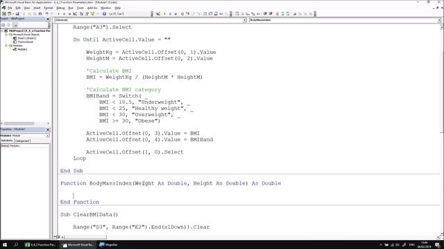 Excel VBA Online Course - 4.4.2 Function Parameters смотреть онлайн