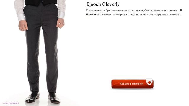 Брюки Cleverly Классические , зауженного силуэта, без складок с вытачками. смотреть онлайн