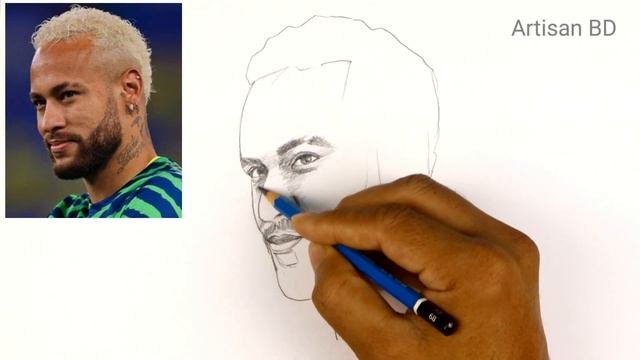 How to Draw Neymar Jr | Neymar PSG Football Player, pencil Sketch смотреть онлайн