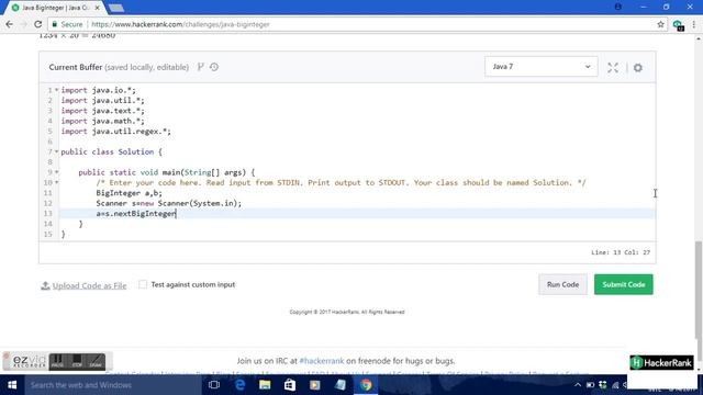 HackerRank Solution Java смотреть онлайн