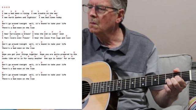Easy Guitar Song | Bad Moon Rising | CCR смотреть онлайн