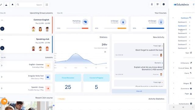 Dashboard Bootstrap Admin Template with UI framework – EduAdmin смотреть онлайн