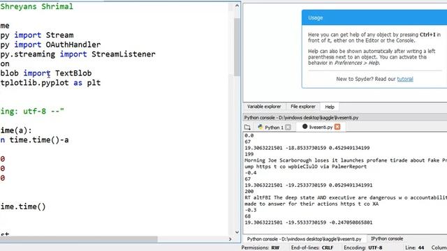 Twitter live sentiment Analysis Tutorial in Python - Tweepy and TextBlob смотреть онлайн