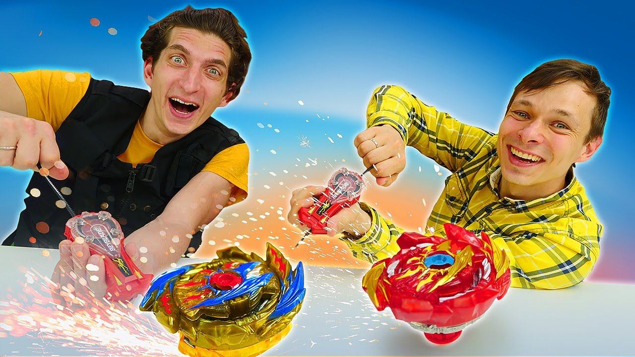 Федор и Артем соревнуются: игровой набор BeyBlade Burst Surge от HASBRO! Видео игры для мальчиков смотреть онлайн