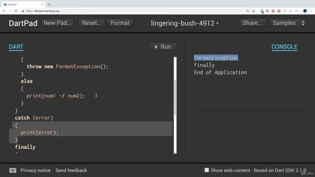 Dart Manually Throw An Exception - Dart Programming Course смотреть онлайн